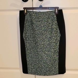 Black Multicolored Mixed Media Skirt